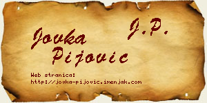 Jovka Pijović vizit kartica